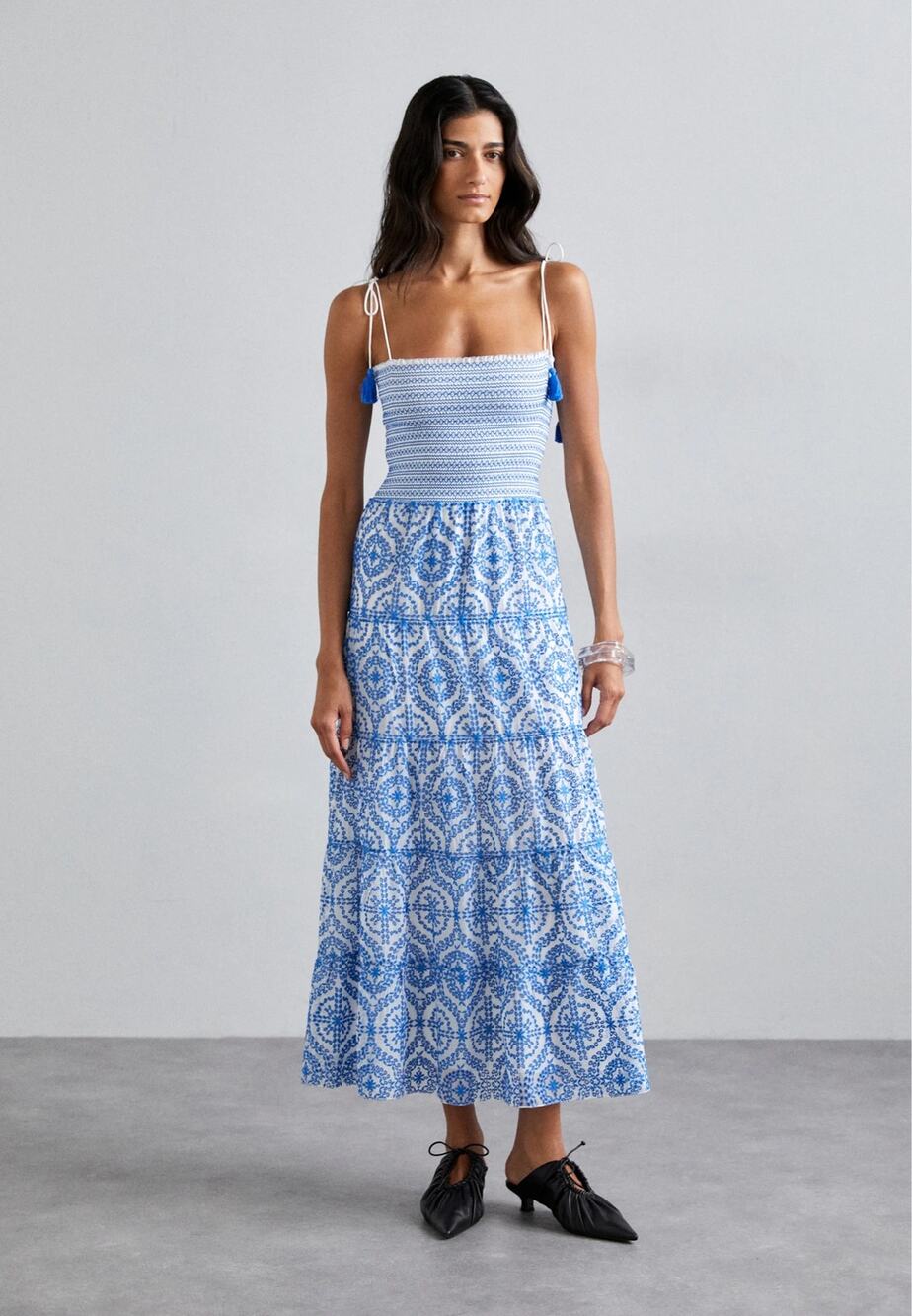 SZ 8 Alice + Olivia Marna Maxi Tie Dress NWT